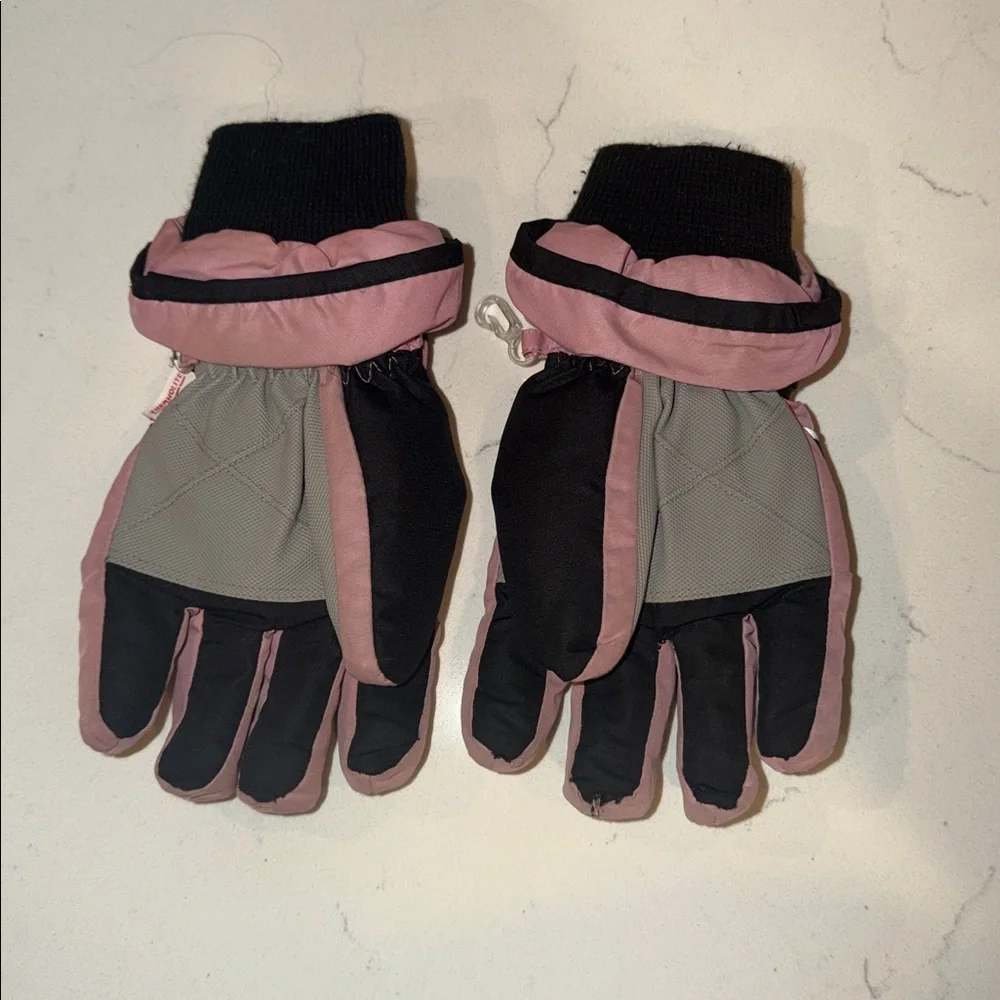 Pink and Black Winter Gloves